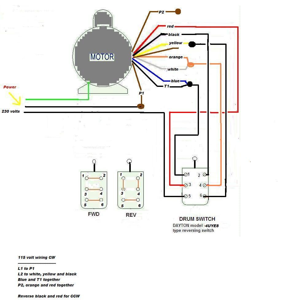 Dayton 3  4 Hp 115v Electric Motors Wiring Diagram