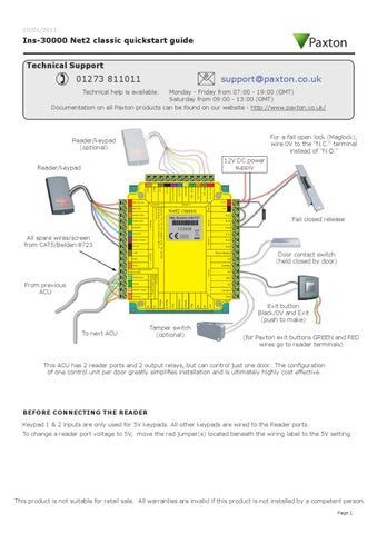 Paxton Net 2 Wiring Diagram