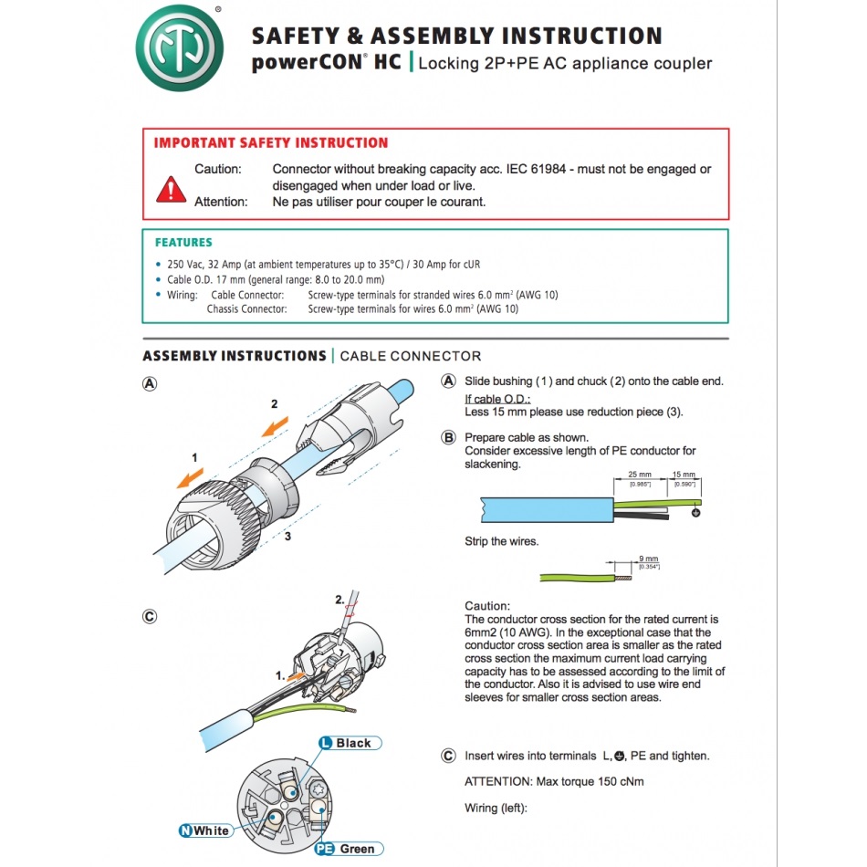 Powercon Connector Wiring Diagram 7039