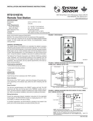 System Sensor Duct Detector Manual