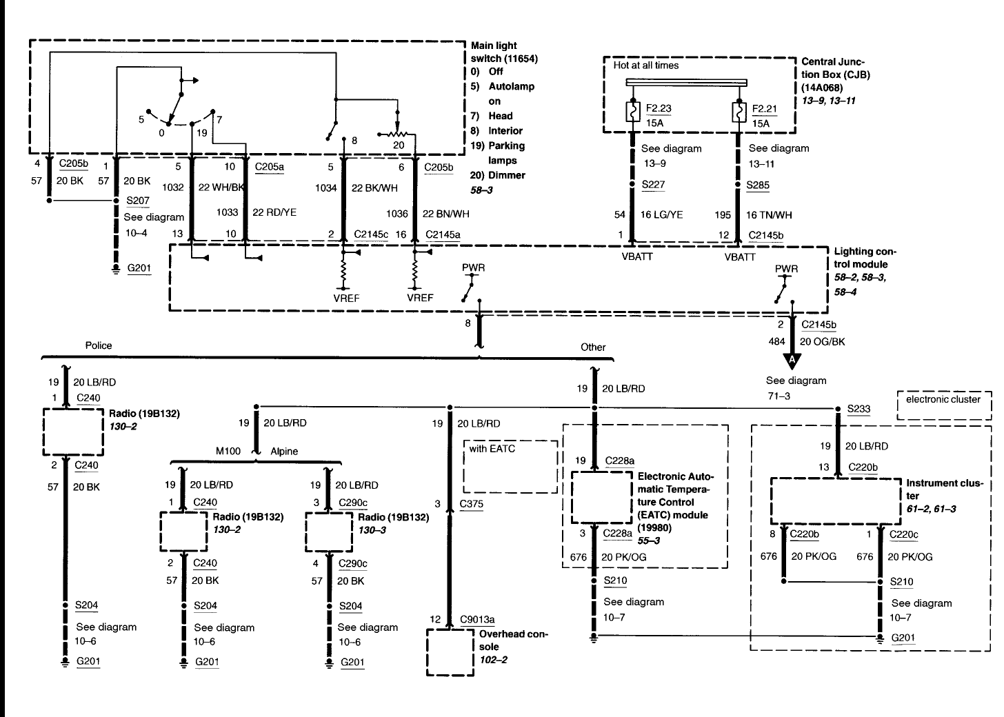 07crown victoria factory radio wiring diagram
