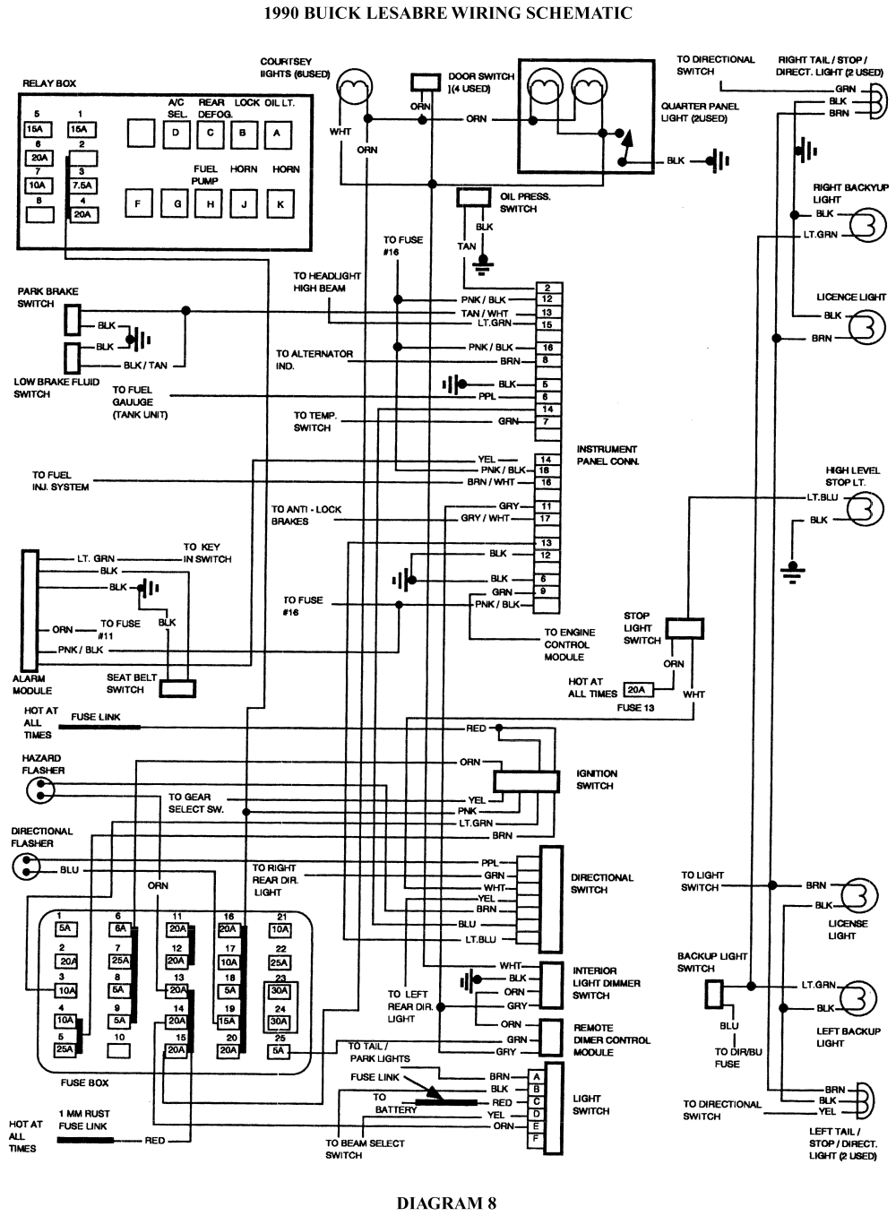 1992 Buick Riviera Wiring Diagram Only