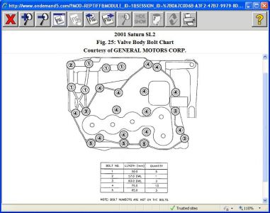 4l60e valve body bolt diagram