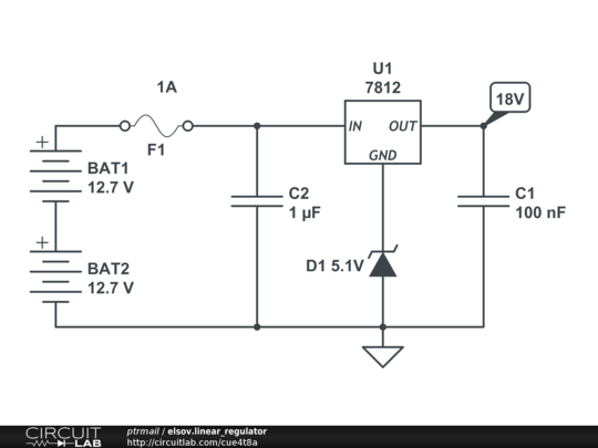 7812 voltage regulator circuit diagram