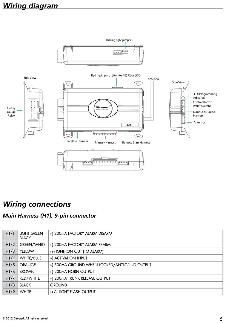 avital 3100 wiring diagram