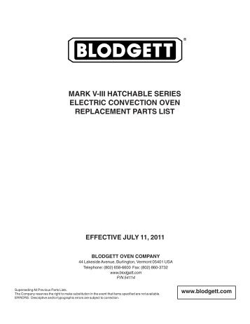 Blodgett Zephaire-g-l Wiring Diagram 115v