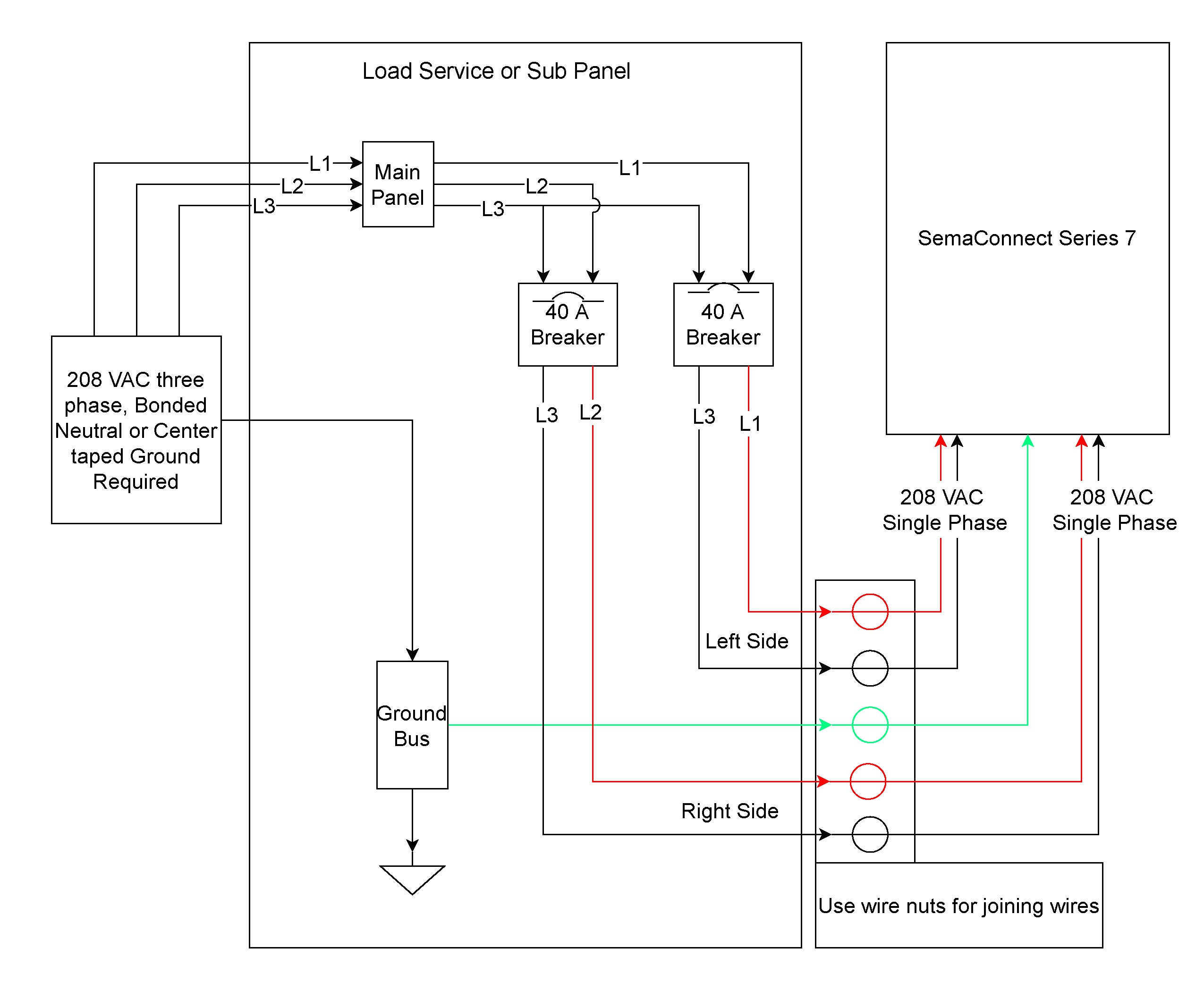 bucking 208v to 240v wiring diagram