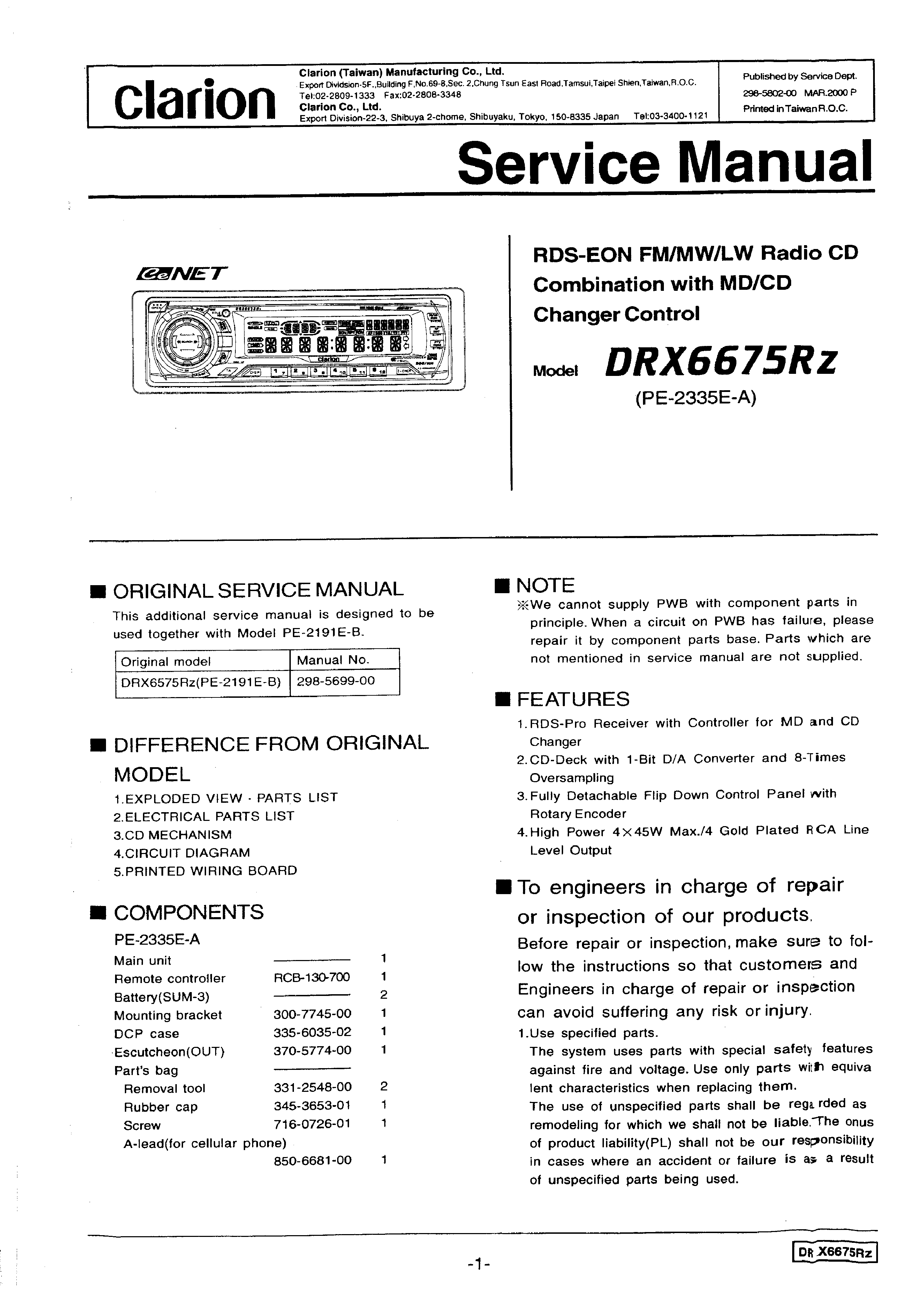 clarion vrx755vd wiring diagram