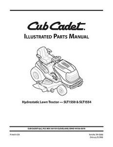cub cadet 1554 parts diagram