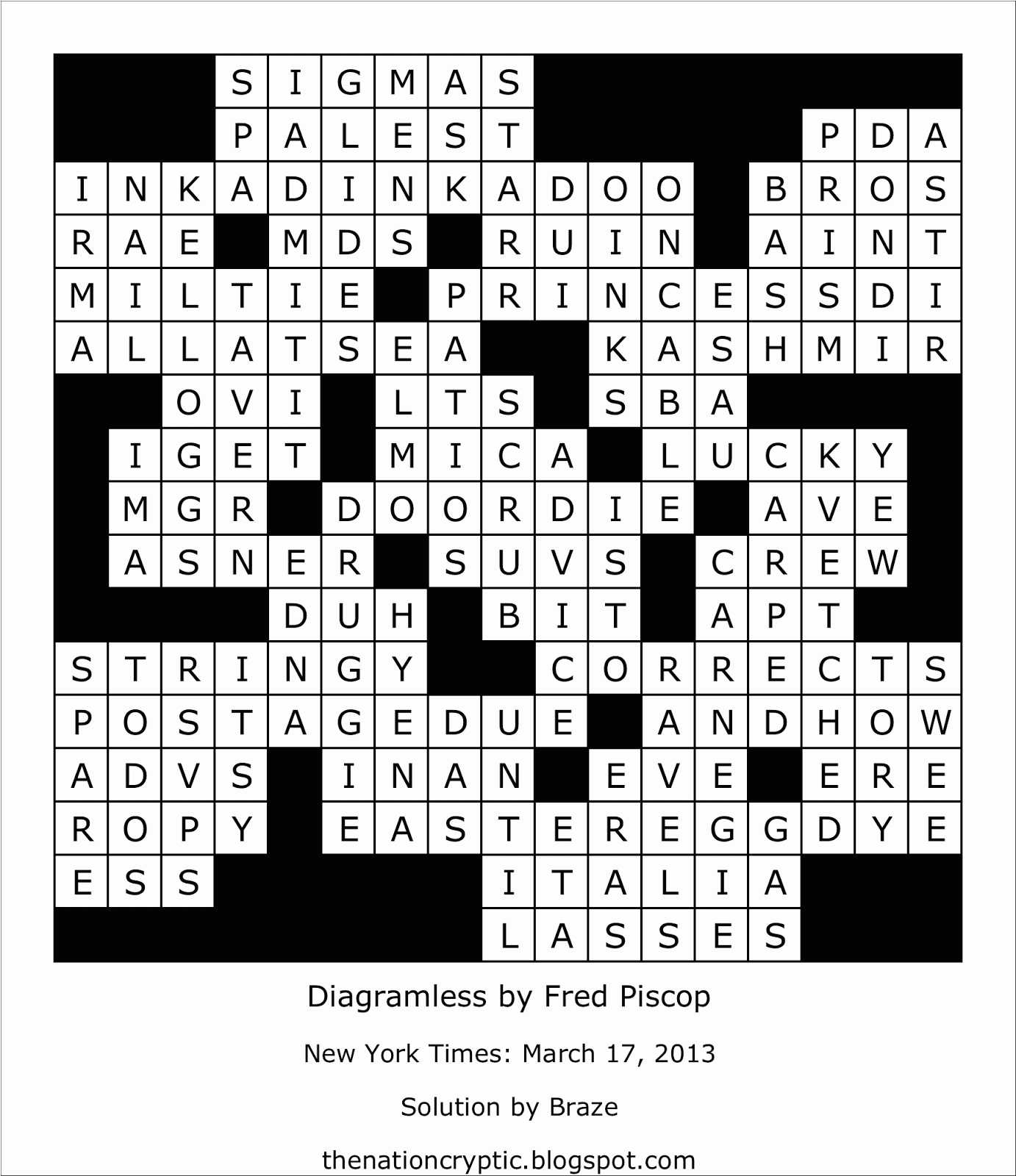 diagramless puzzles diagramless puzzles