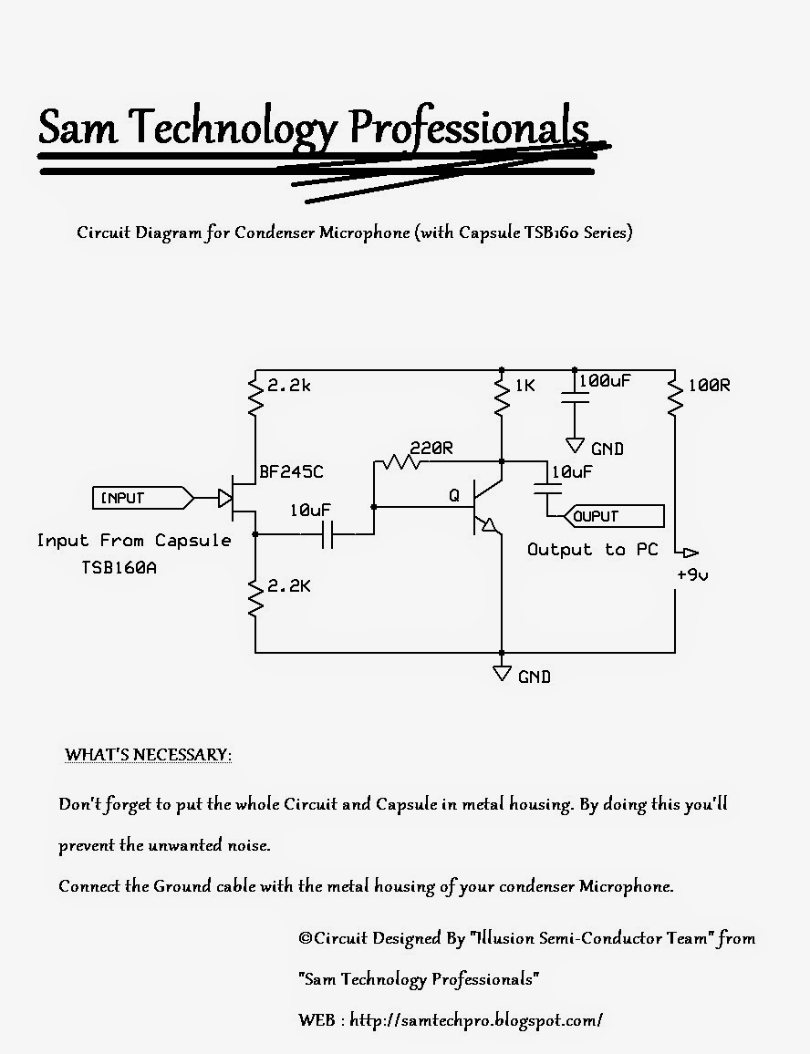 electret microphone cartridge wiring diagram