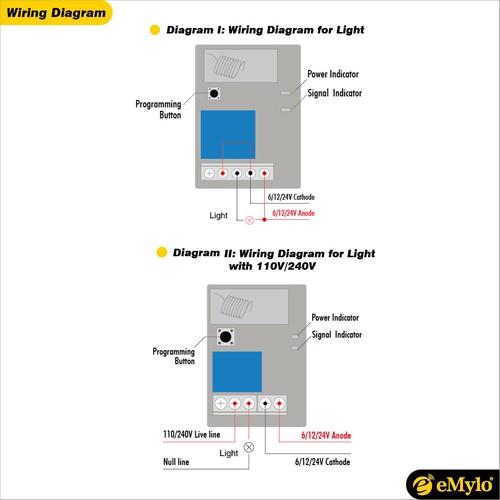 emylo dc 12v 2ch rf relay wiring diagram