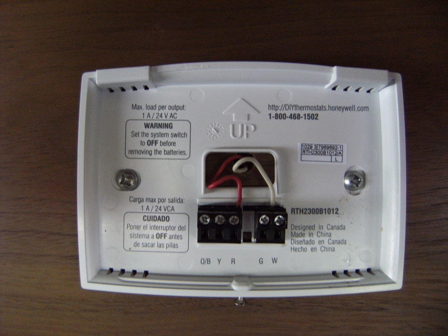 Honeywell Th2300b Thermostat Wiring Diagram
