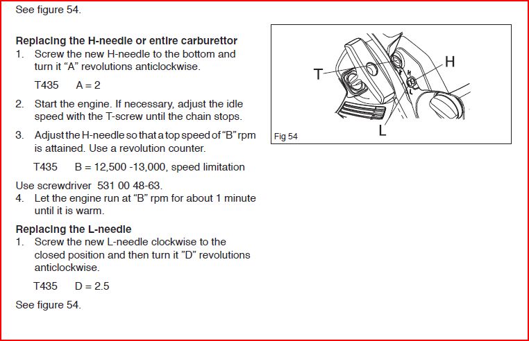 Husqvarna Chainsaw Carburetor Adjustment Diagram