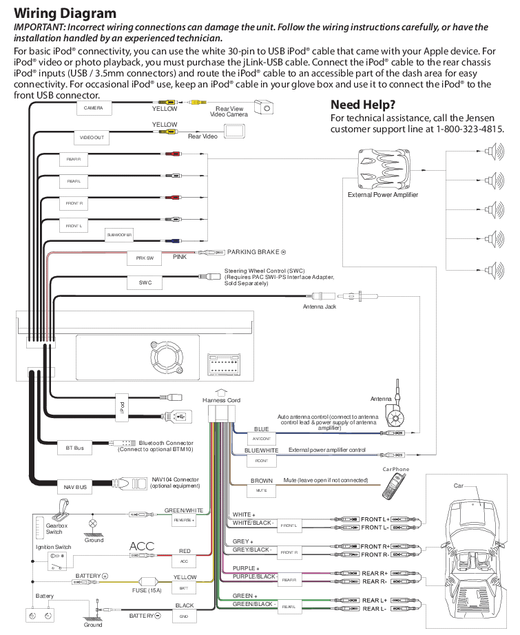 jensen vm9424bt wiring diagram