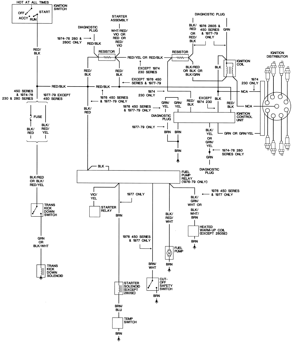 mercedes w123 mirror switch wiring diagram