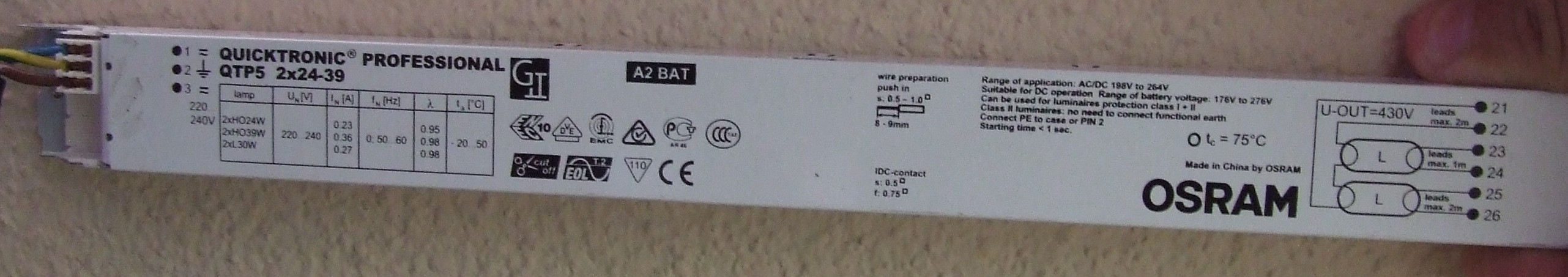 Osram Quicktronic Ballast Wiring Diagram