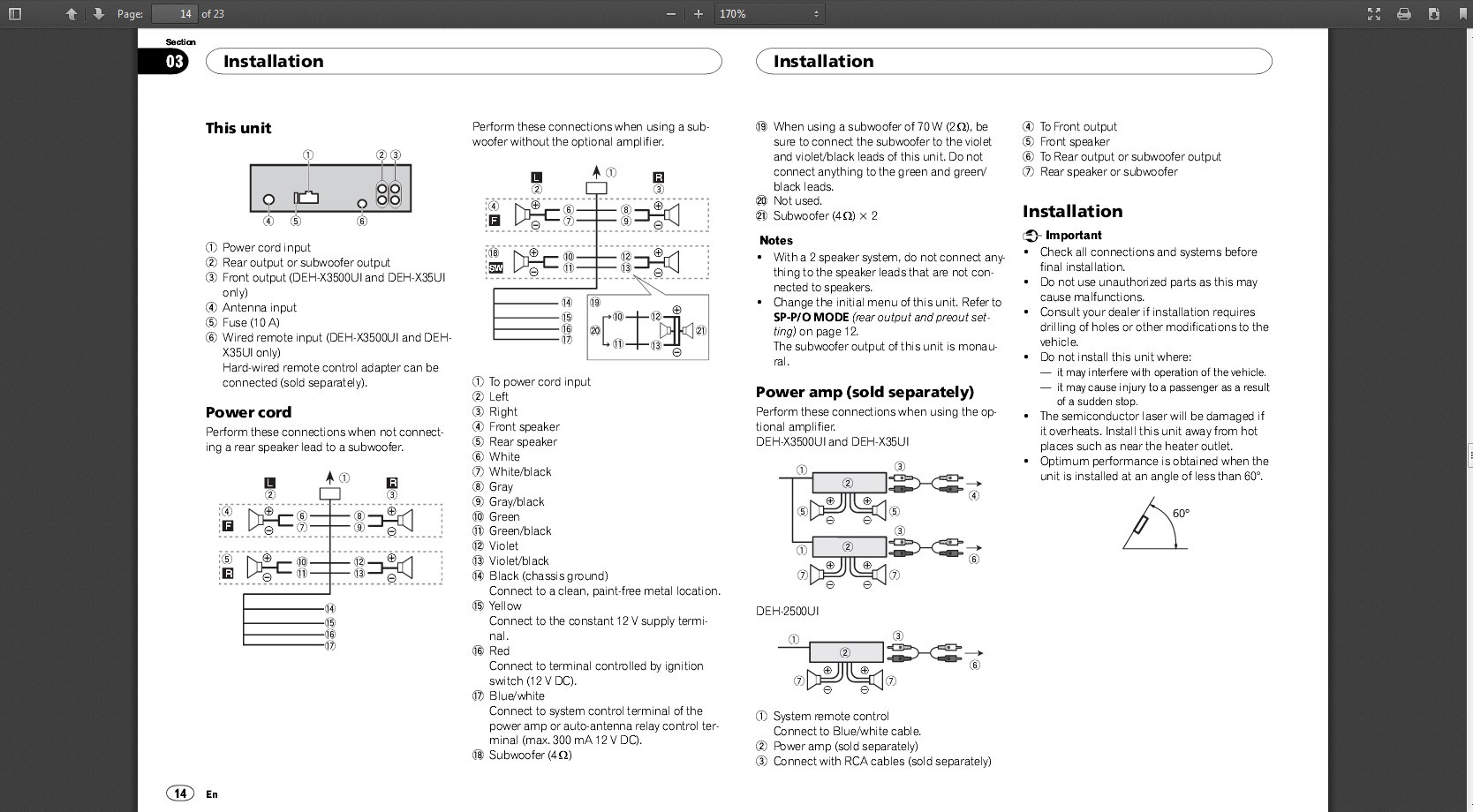 pioneer deh 1100mp wiring diagram