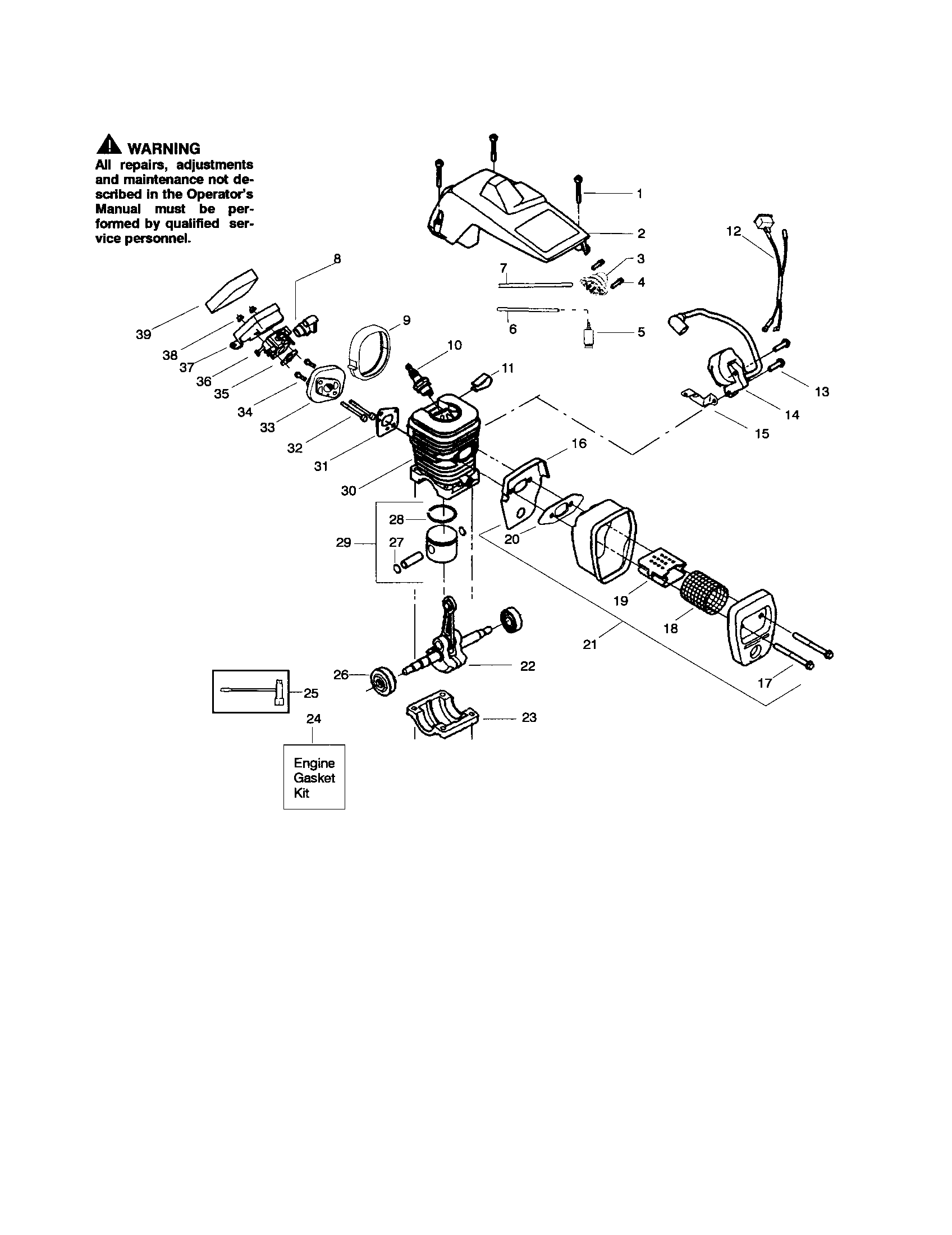 poulan pro 260 parts diagram