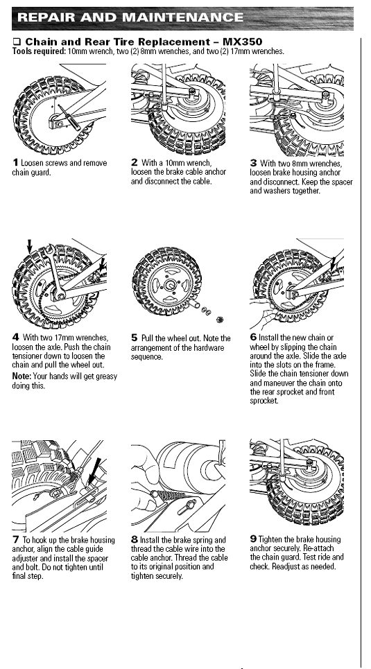 razor e300 rear wheel assembly diagram