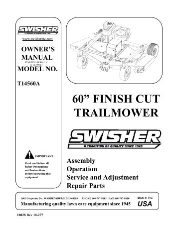 Swisher Pull Behind Mower Belt Diagram