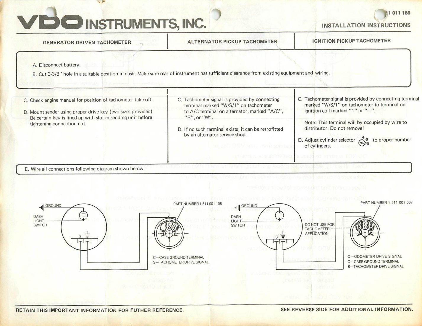 vdo tachometer wiring diagram