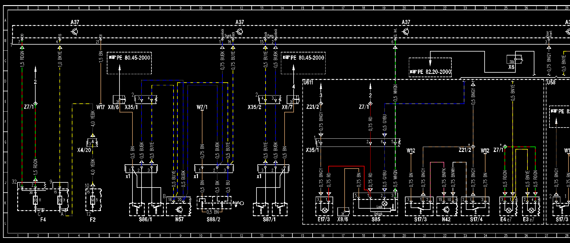 w126 antenna wiring diagram fuse 15