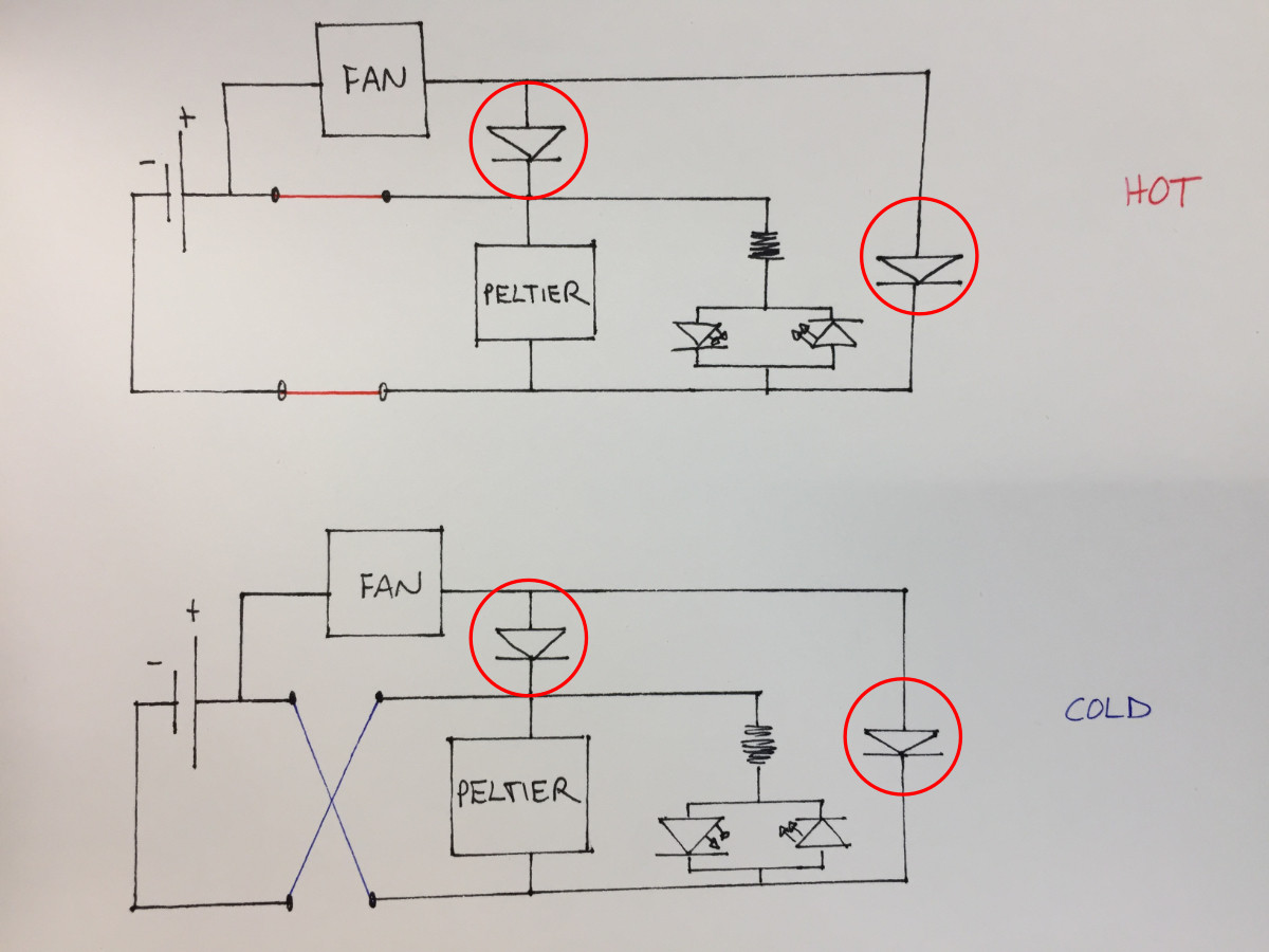 wiring diagram for heater cooler peltier