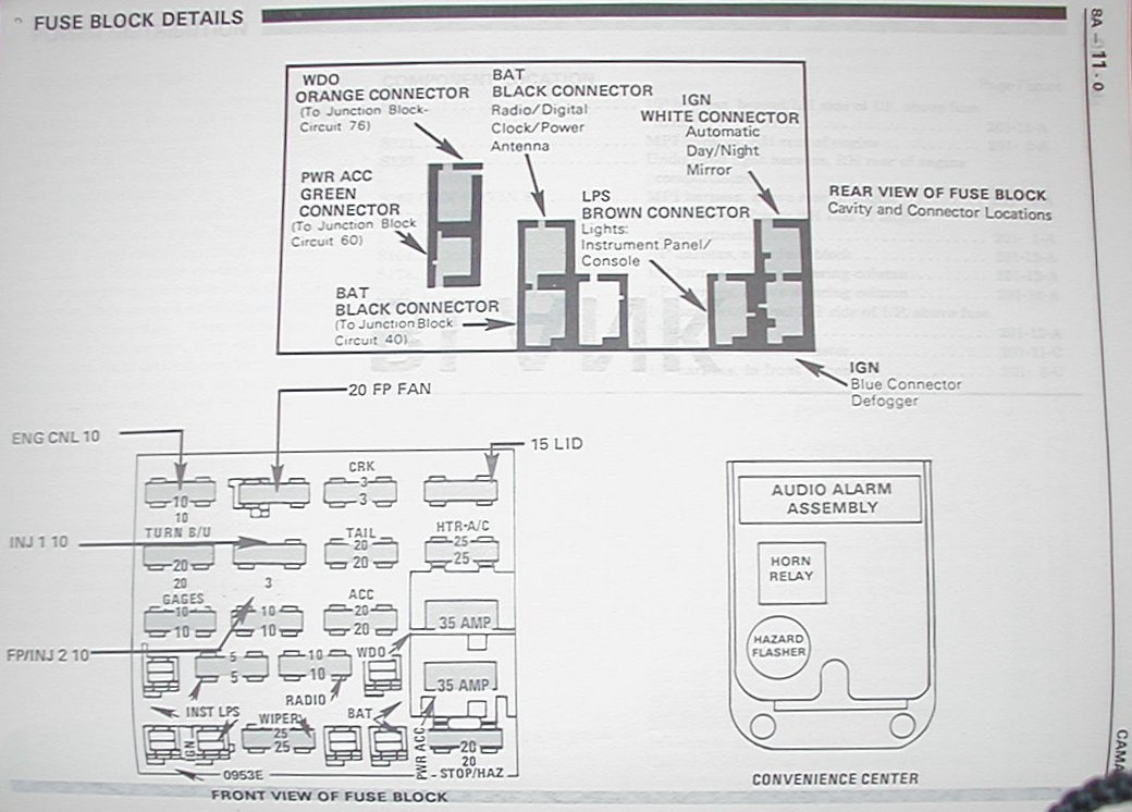 Wiring Diagram For The Firewall Plug On A 1991 Camaro