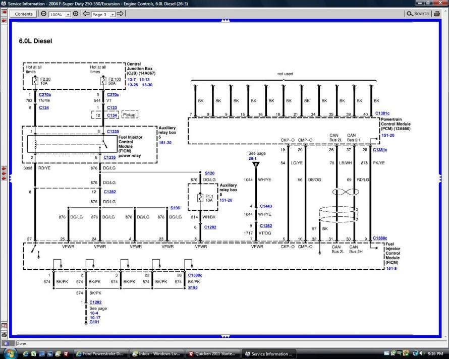 wiring diagram pcm 252a ford 6.0