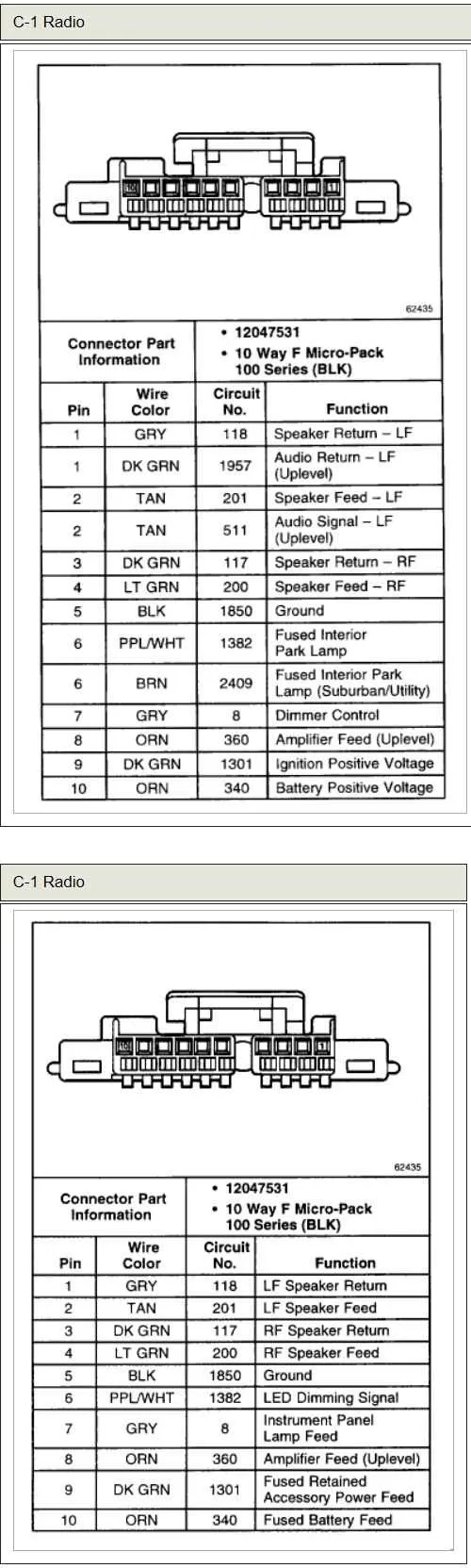 05 silverado radio wiring diagram