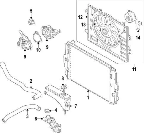 2007 NC MX-5 Miata Touring Cooling System Diagram