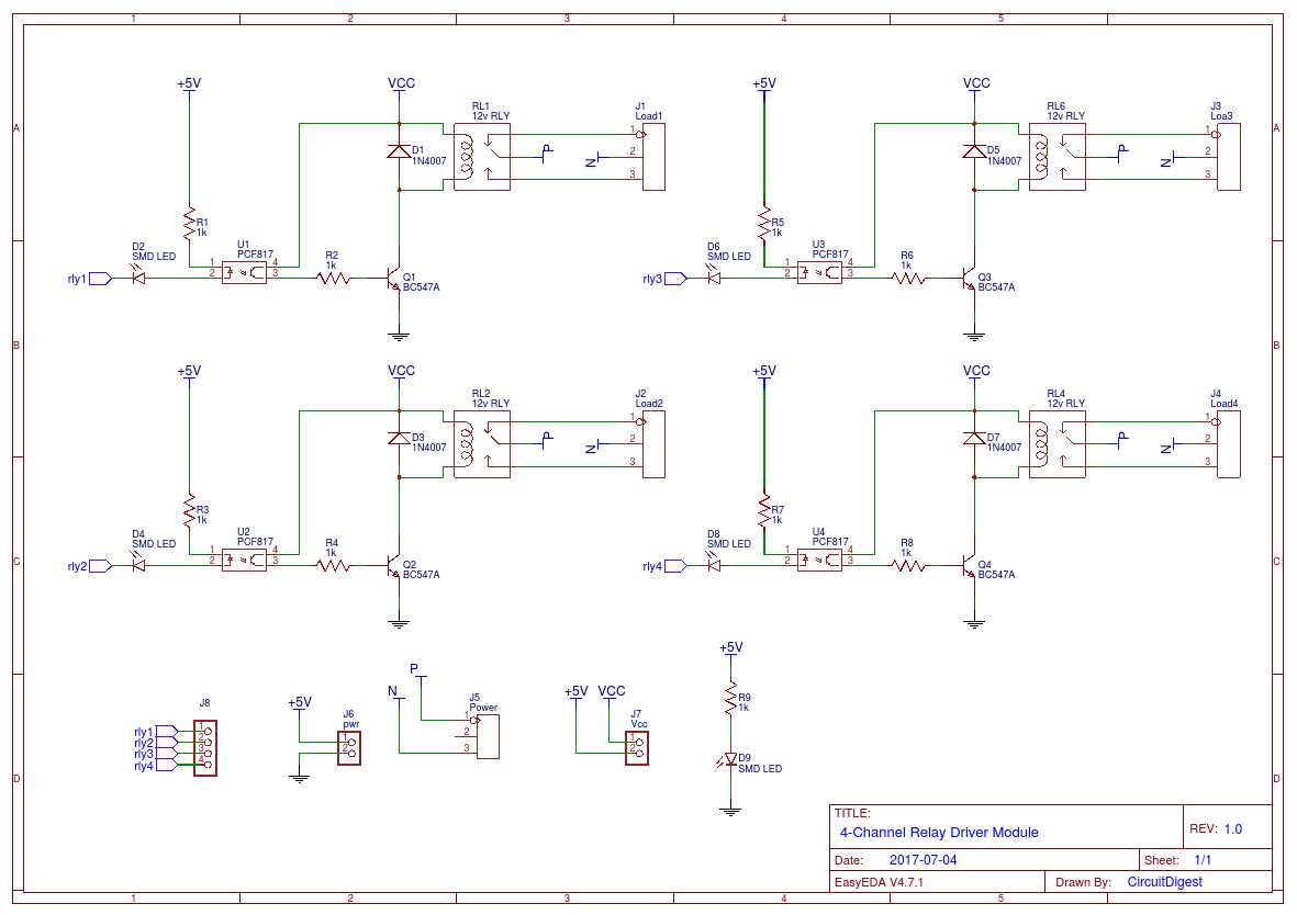 How to Create a 4Relay Module Circuit Diagram for Your Project