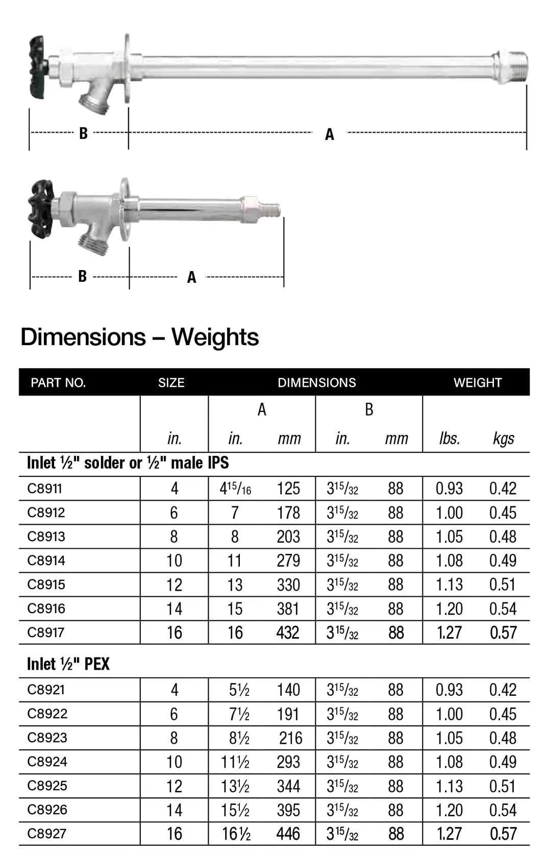 frost free spigot diagram