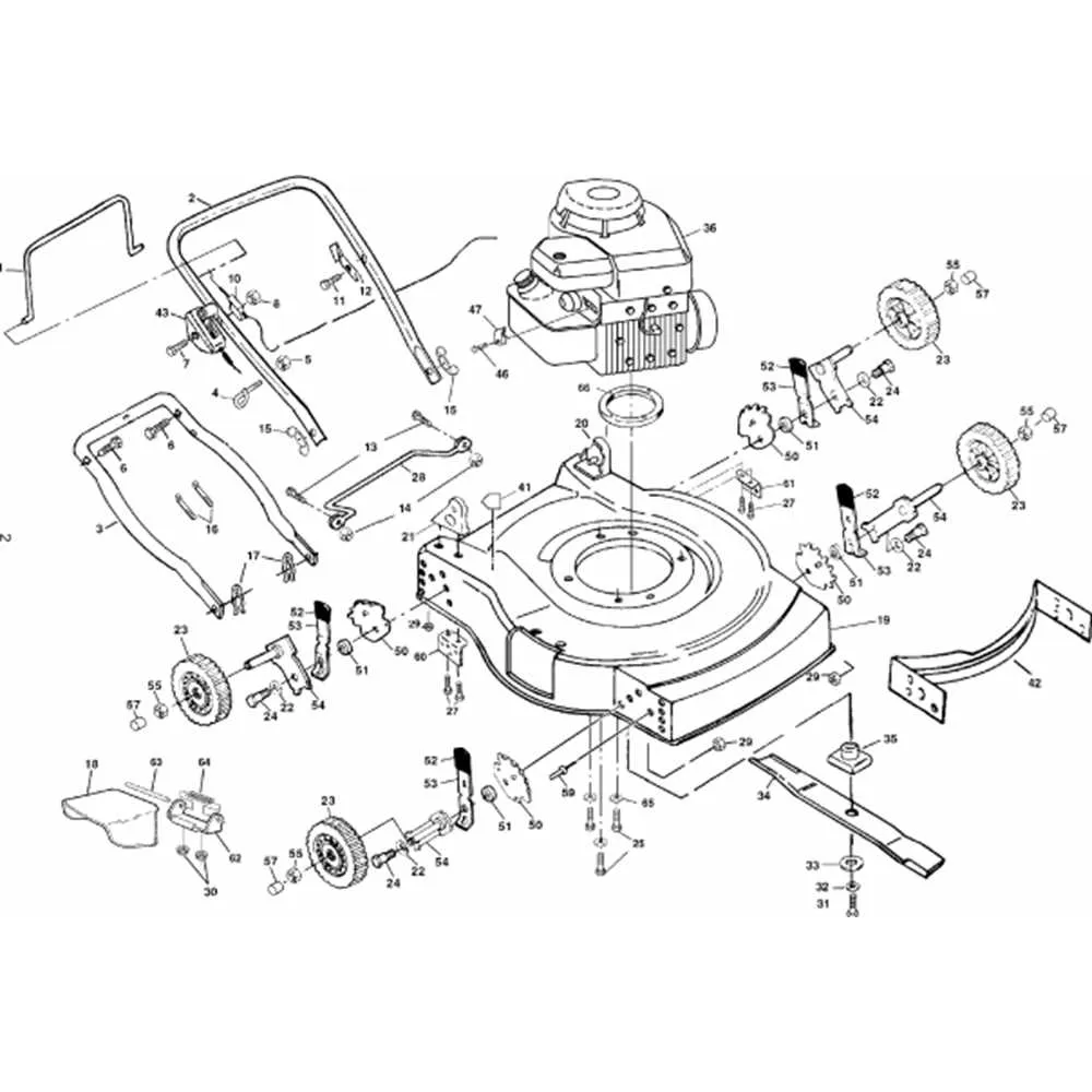 husqvarna push mower parts diagram