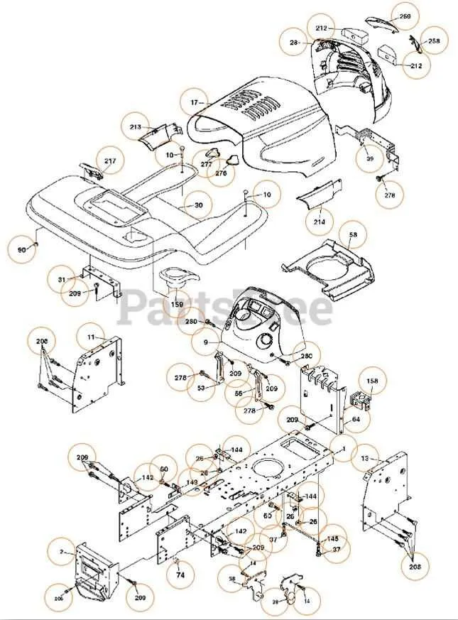 Husqvarna YTH24V48 Parts Diagram and Breakdown