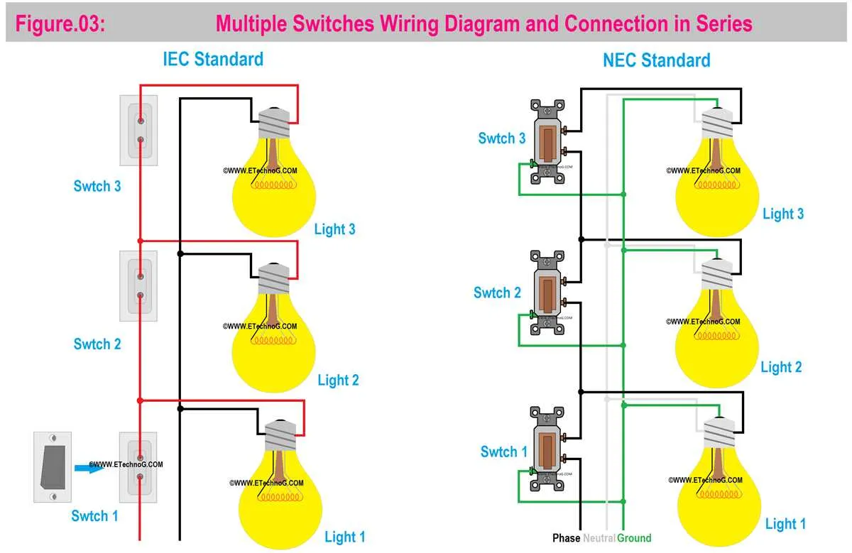 multiple light switch wiring diagram