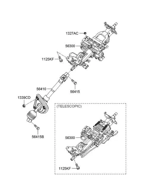 steering column parts diagram