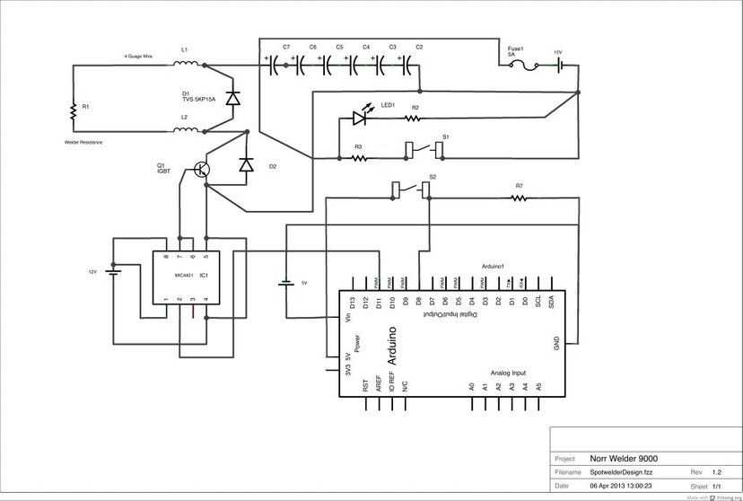 Capacitive discharge welder schematic