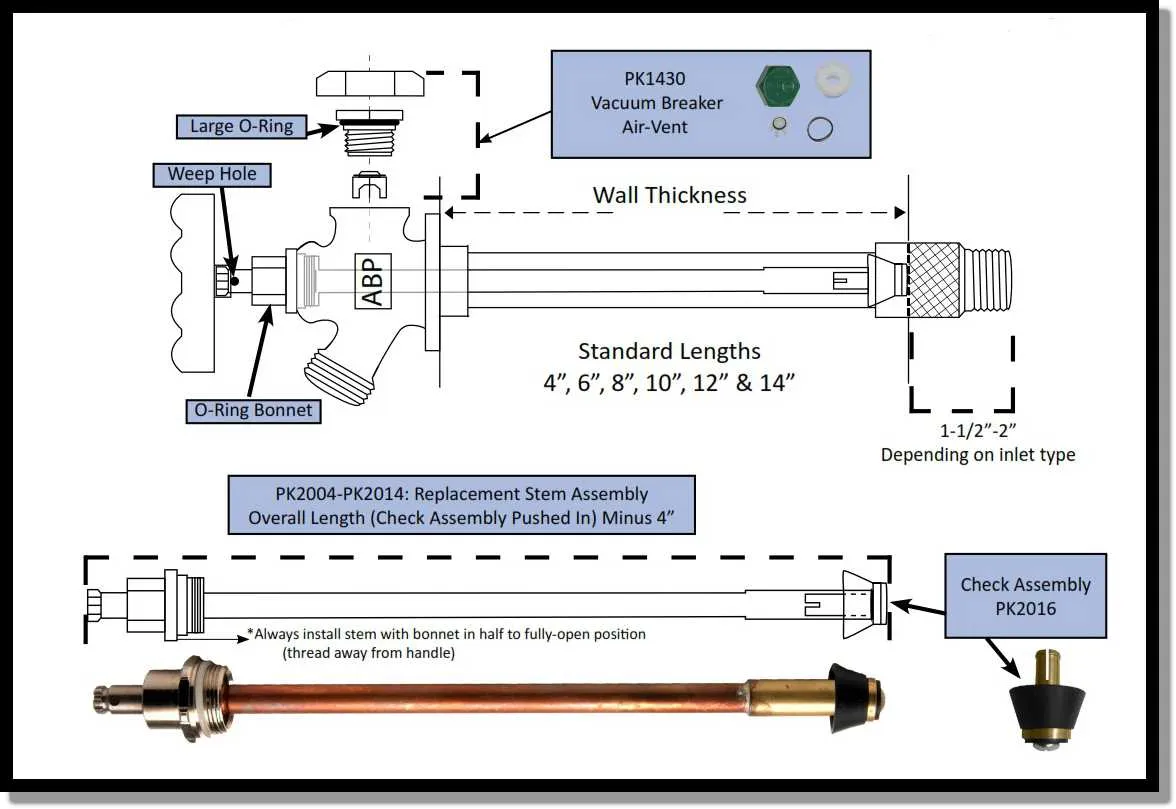 frost free spigot diagram