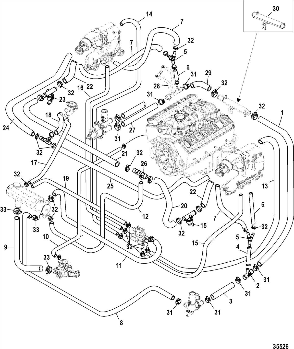 Mercruiser 350 mag mpi cooling system diagram