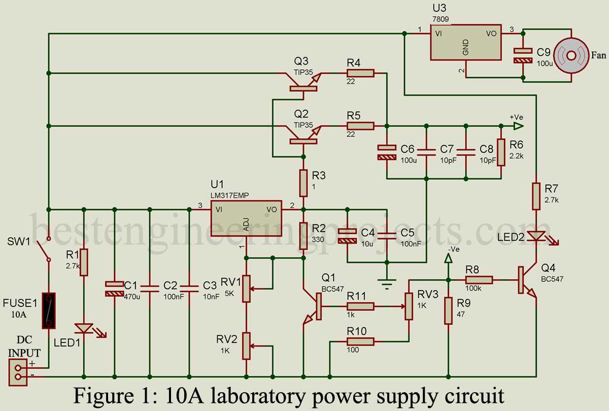Laboratory Power Supply Schematic Diagram Diyfan: Adjustable