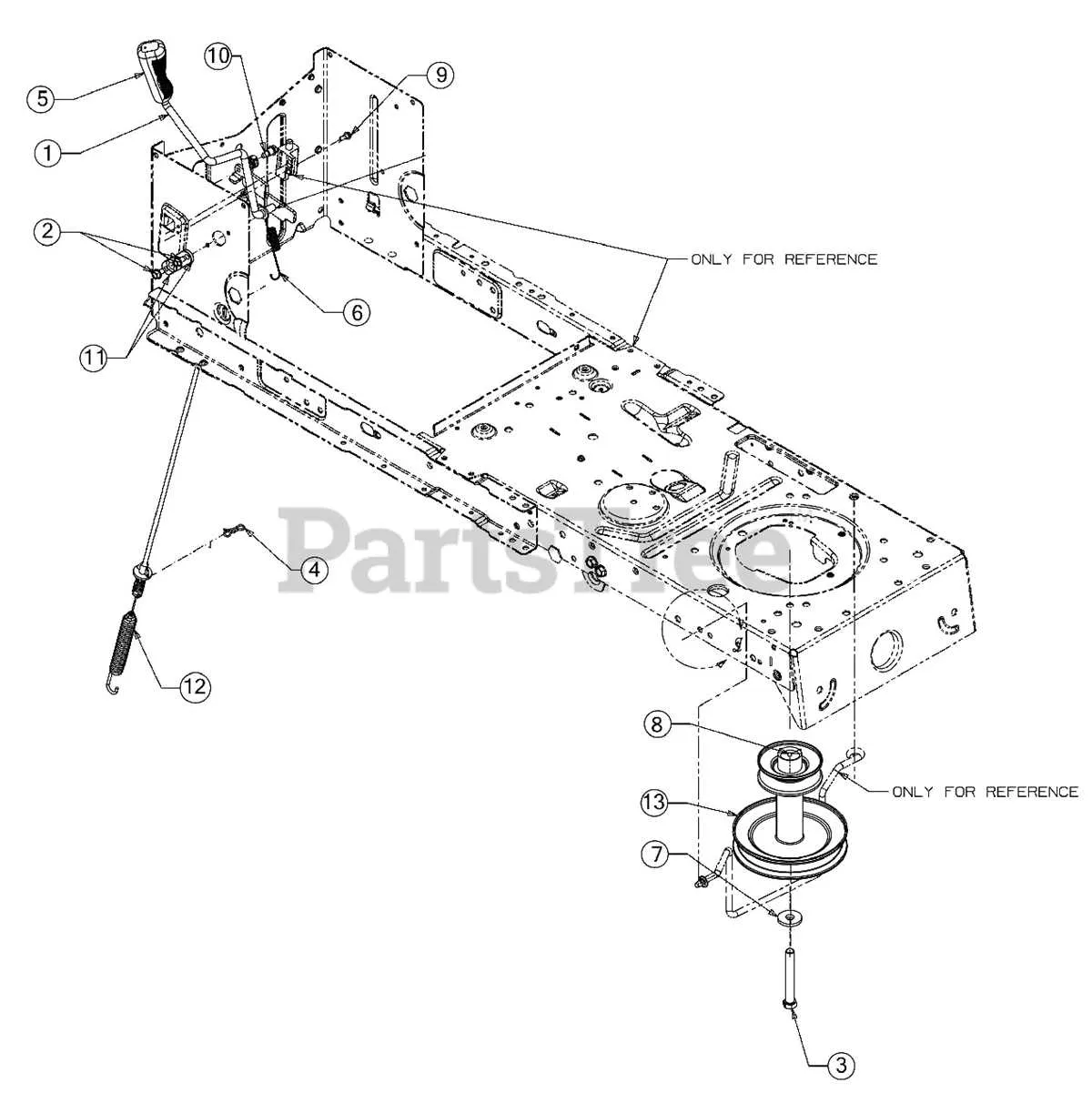 troy bilt pony deck diagram