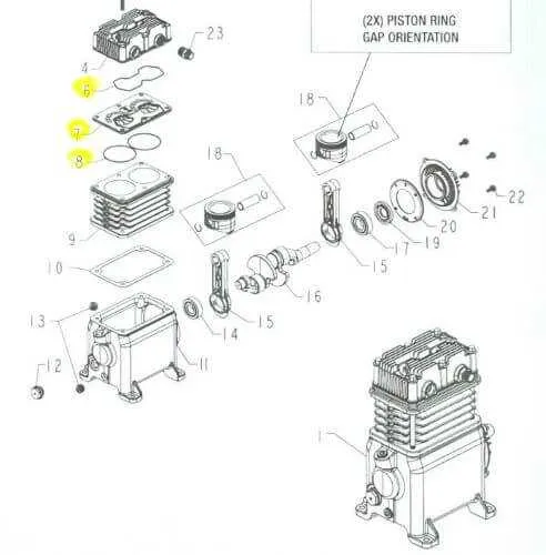 husky air compressor parts diagram