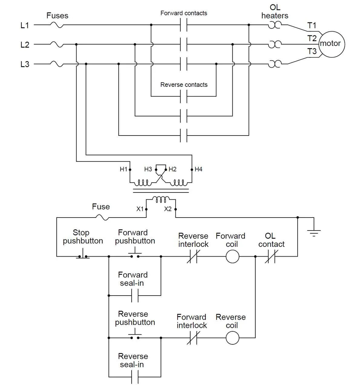 wiring diagram motor starter