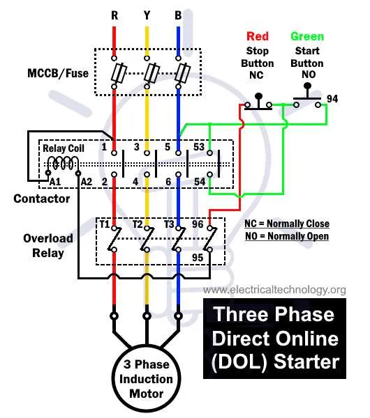 wiring diagram motor starter