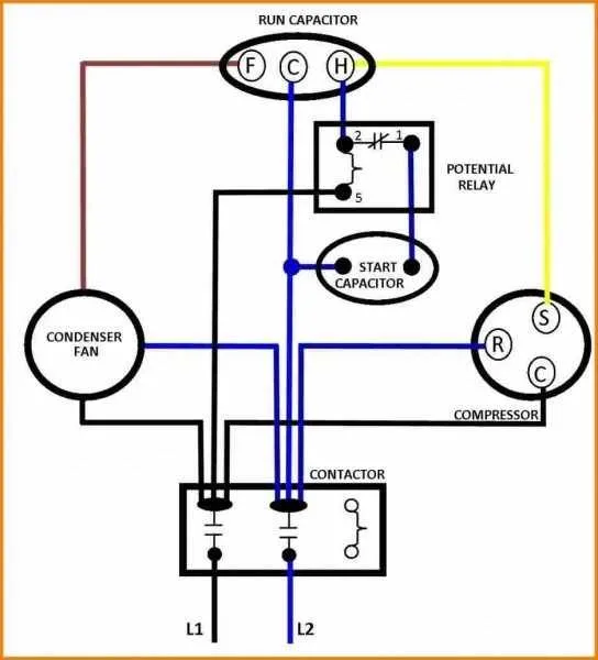 ac capacitor wire diagram
